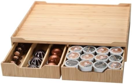 Mobilevision Bamboo Pod Storage Drawer, K-Cup and Espresso