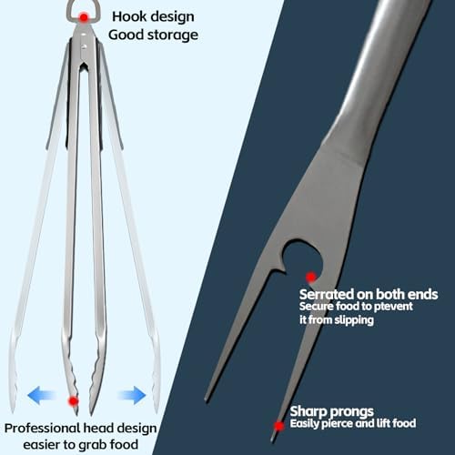 Heavy Duty Grilling Accessories Grill Tool Set, 3-Piece, SUS304