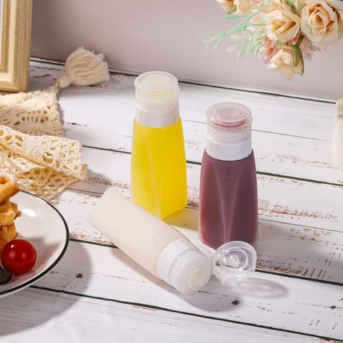 Set of 3 Leak Proof Silicone Travel Bottles Mini Sauce Dispensers