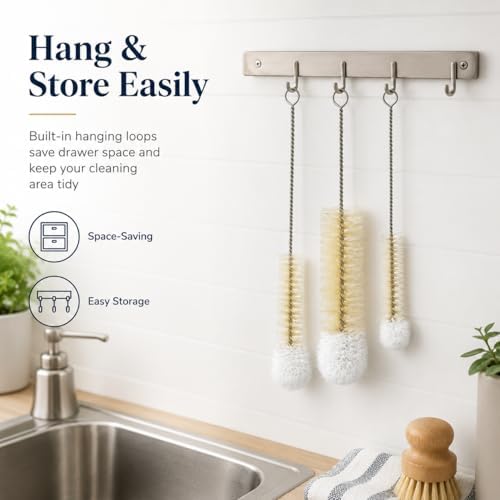 Multi-Use Bendable Bottle Brush Set - Small Crevice Cleaning Brushes