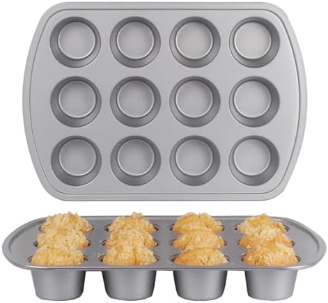 Deep Well Muffin Pan, 12-Cup, 2-Pack, 1.77-Inch Deep Cups