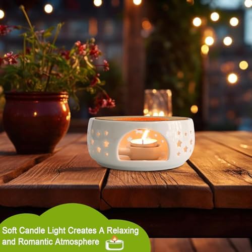 KAYCROWN Teapot Warmer, Ceramic Tea Warmer for Teapot, Tealight Warmer