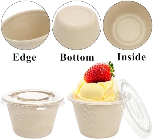 Tebery 200 Pack 4 Oz Disposable Condiment Portion Cups, Small Sauce