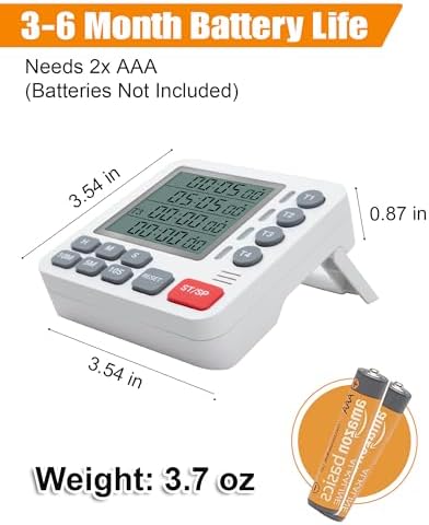 TPNEG 4-Channel Digital Kitchen Timer with Alarm