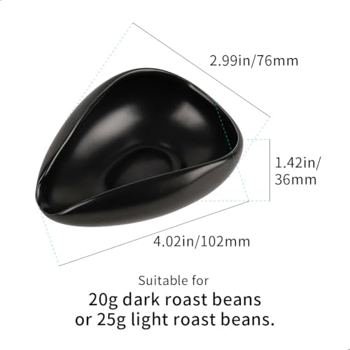 watchget Ceramic Coffee Dosing Cup & Tea Storage Tray, Black