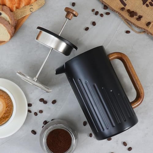Rorence 34oz Stainless Steel French Press, Black