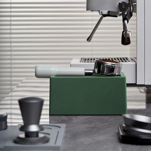 Espresso Knock Box, Tamping Station, Non-Slip Base, Green