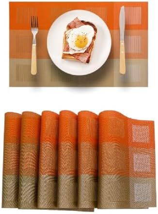 leegood Set of 6 Heat-Resistant Non-Slip Placemats for Dining Table &