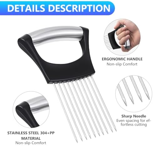 Stainless Steel Onion Holder for Slicing, Onion Slicer and Cutter