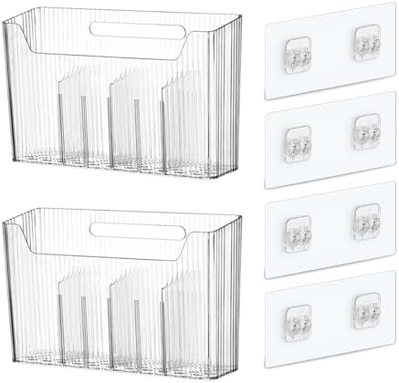 Lae Nuvole Cabinet Door Storage 2-Pack, Clear Adhesive Organizer for