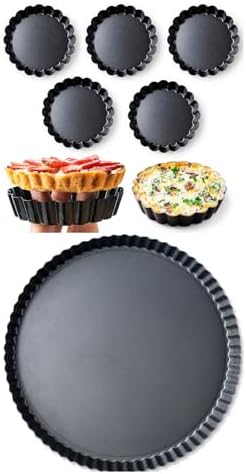Tart Pan 4 In 8 Pack, 11 In 1 Pack Removable bottom- Carbon Steel