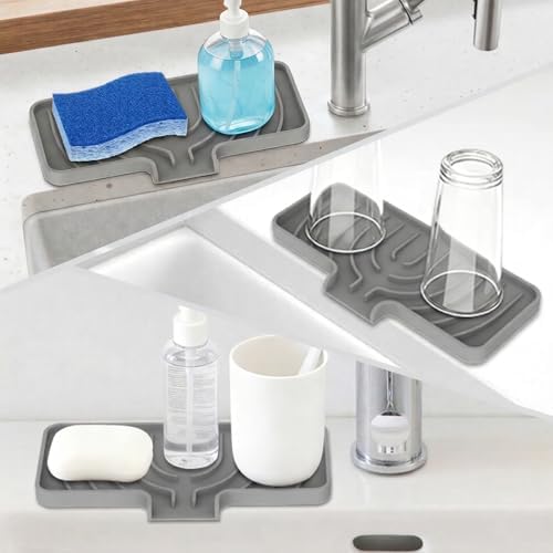 GUUKIN 10" Sink Caddy Sponge Holder, Grey