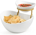 Miamolo 2 Tier Serving Bowl Set and Removable Rack for Chip and Dip