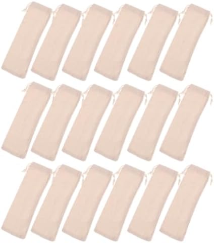 30 Pcs Cotton Linen Straw Carrying Case with Drawstring Closure