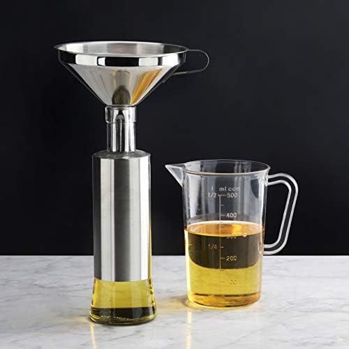 New Star Foodservice Stainless Steel Funnel with Detachable Strainer