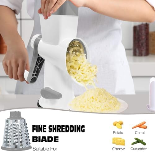 Multifunctional Rotary Cheese Grater with Handle