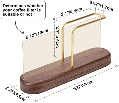 Walnut & Brass Cone Coffee Filter Holder for V60 Size 01 & 02