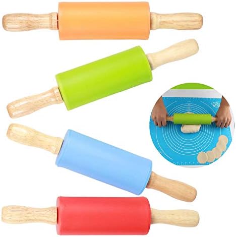 Mini Rolling Pins Set of 4, Nonstick Silicone 8.9 Inch