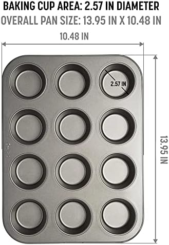 Goodful Nonstick Muffin Pan Set, Heavy Duty Carbon Steel with Quick