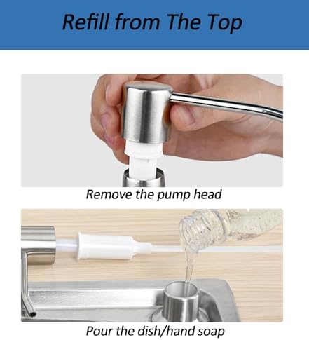 Sink Soap Dispenser Pump with 2 Sponge Holders, Curovtrp Soap