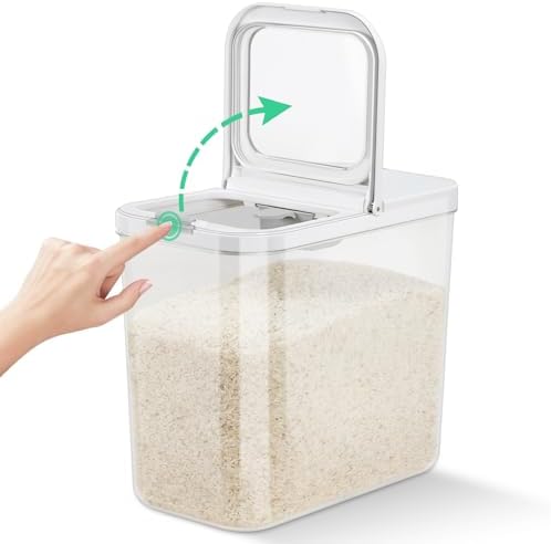 Large Rice Storage Container, 20 - 25 Lbs, with Scoop