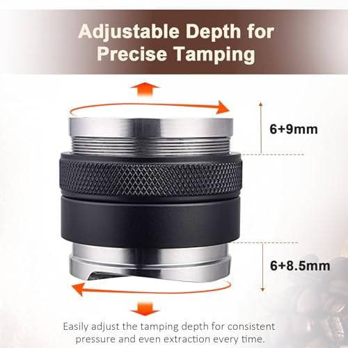 53mm Adjustable Coffee Distributor & Tamper, Dual Head Coffee Leveler