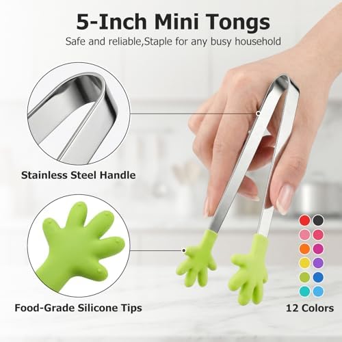 Shindel Mini Tongs, 12-Piece, 5.1-Inch