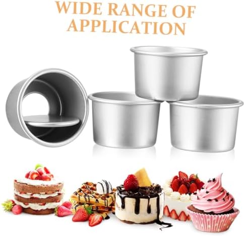 5Pcs 2-Inch Round Cake Pans with Removable Bottoms, Small Aluminum