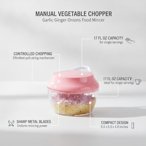 Home Cooks Manual Pull-String Chopper for Garlic, Onions & Ginger - 17
