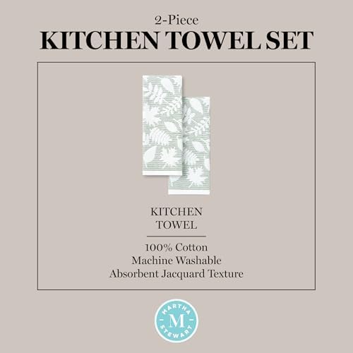 Martha Stewart Woodland Harvest Jacquard Leaves Kitchen Towel 2-Pack