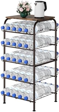 smusei Water Bottle Organizer 5 Tier Free Standing Water Bottle Holder