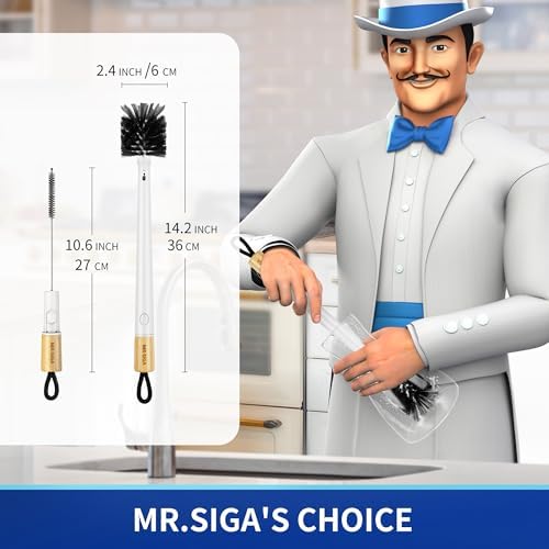 MR.SIGA 2-in-1 Bottle and Straw Cleaning Brush