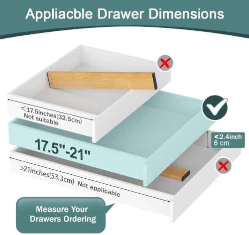 Lzerking Kitchen Drawer Dividers 4 Pack Adjustable Bamboo Drawer Organizer