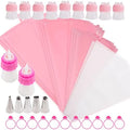 SNAIL GARDEN 38PCS Silicone Pastry Bags Set - with Two-Color Icing