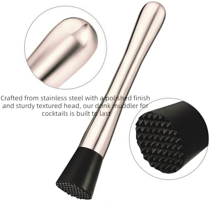Stainless Steel Muddler for Cocktails,Mixing Spoon and Measuring