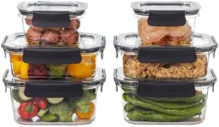24/7 BAGS 6 Set Quad Lock Airtight Pantry Storage Containers, Leak