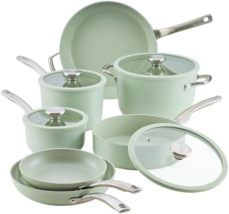 Circulon Halo with LaserDefense Ceramic Nonstick Cookware Set - Sage