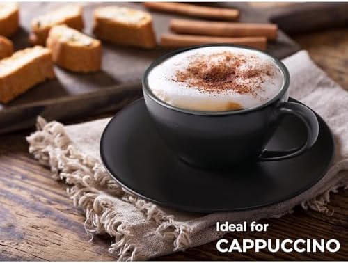 MIAMIO - Set of 6, Ceramic Stackable Cappuccino Cups Set / 6 Ounce