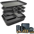 Elbee Home 8 Piece Nesting Bakeware Set, Nonstick Cookie Sheets and Tins