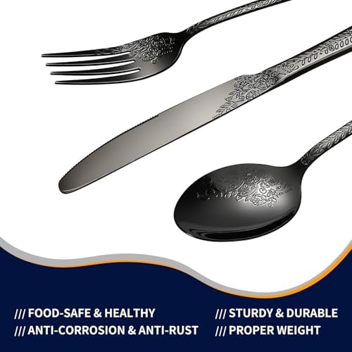 Silverware Set,20-Piece Stainless Steel Flatware Set for 4,Food-Grade