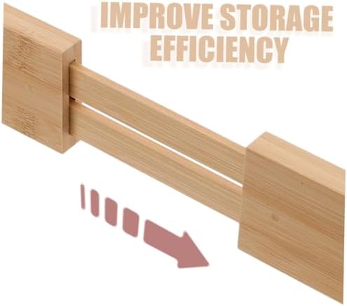 PRETYZOOM 2pcs Adjustable Bamboo Drawer Divider for Tableware