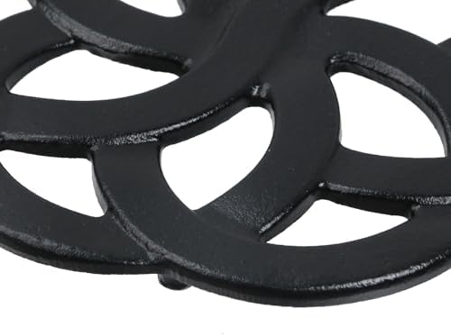 Antrader Tea Pot Trivet,Cast Iron Trivet,5.28" Diameter,Black,1Pcs