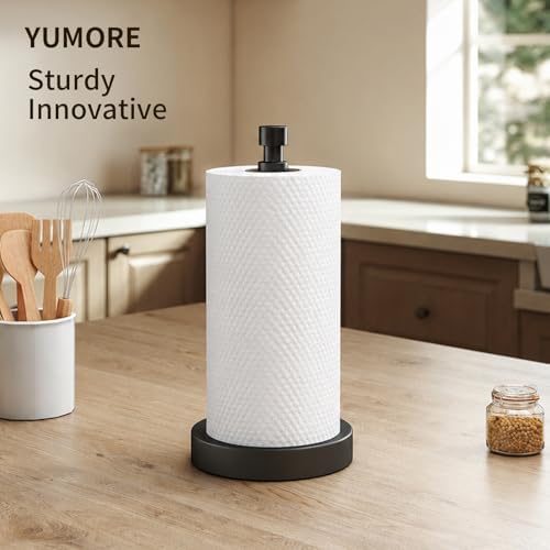 YUMORE Countertop Paper Towel Holder, 3.9lbs, Black