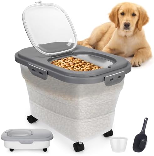 Pet Food Container, Collapsible Dog Food Storage Container with