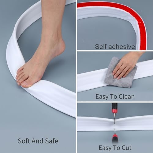 4" High Shower Threshold Water Dam 67 Inch Foldable Shower Splash