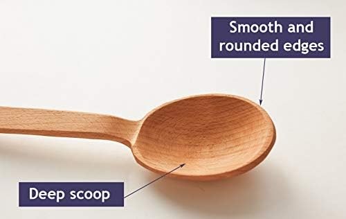ECOSALL 18" Heavy Duty Large Wooden Spoon with a Deep Scoop and Long