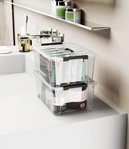 WYT Clear Latch Storage Bins, 6-Pack, 5-Litre