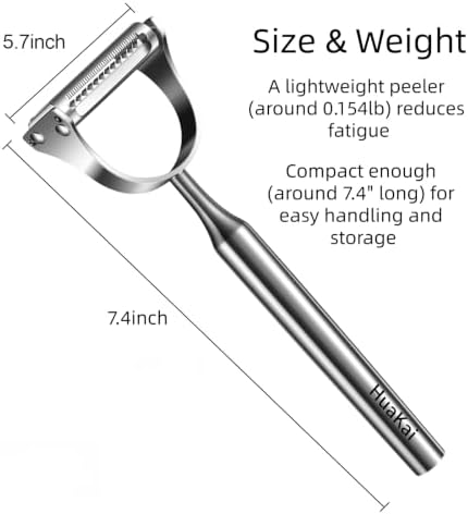 2 in 1 Stainless Steel Julienne Vegetable Peeler