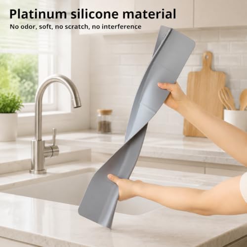 Kitchen Sink Splash Guard, Silicone, Self-Draining, with High Splash