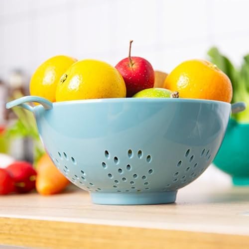 Heavy Duty 6 Inch Food Colander, Light Blue